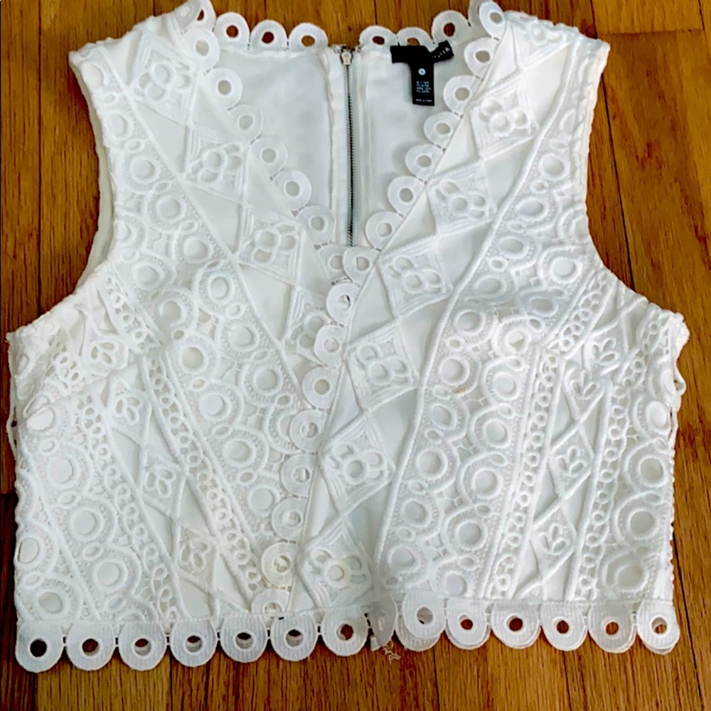lace and zip up blouse